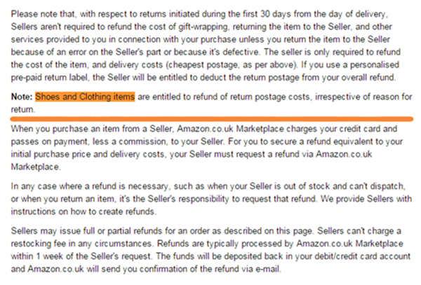 亚马逊鞋服买家退货免邮费，新规or被忽略的老规则？