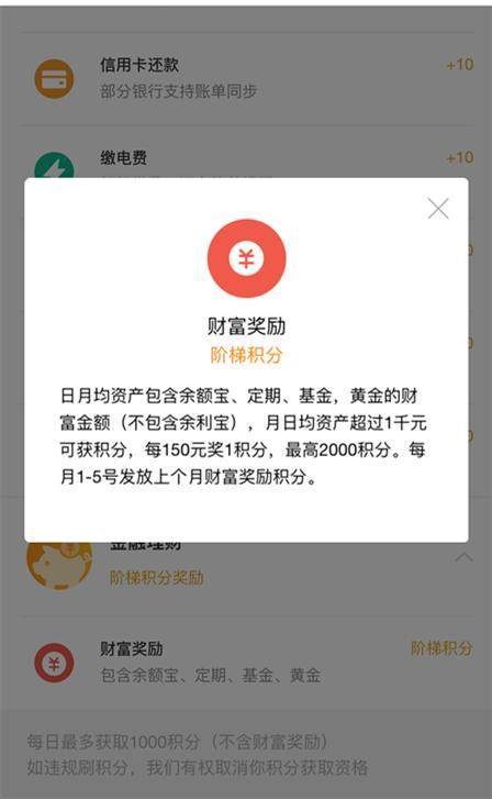 金融理财积分