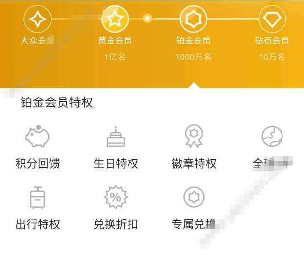 支付宝铂金会员和黄金会员的区别