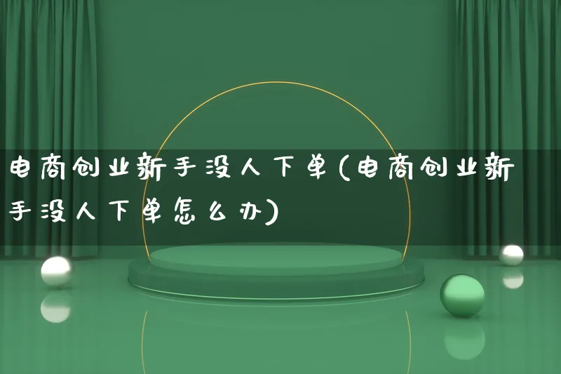 电商创业新手没人下单(电商创业新手没人下单怎么办)_https://www.qujiang-marathon.com_电商资讯_第1张