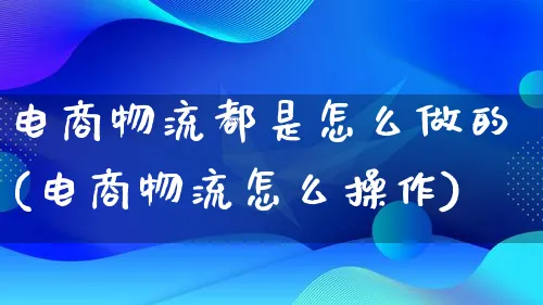 电商物流都是怎么做的(电商物流怎么操作)_https://www.qujiang-marathon.com_物流_第1张