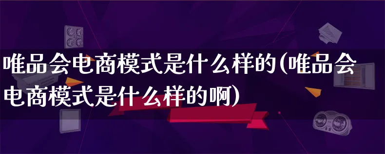 唯品会电商模式是什么样的(唯品会电商模式是什么样的啊)_https://www.qujiang-marathon.com_运营技巧_第1张