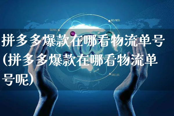 拼多多爆款在哪看物流单号(拼多多爆款在哪看物流单号呢)_https://www.czttao.com_拼多多电商_第1张