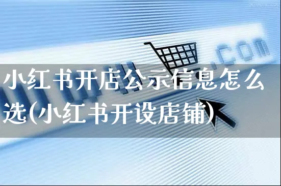 小红书开店公示信息怎么选(小红书开设店铺)_https://www.czttao.com_小红书_第1张