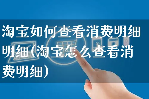 淘宝如何查看消费明细明细(淘宝怎么查看消费明细)_https://www.czttao.com_淘宝电商_第1张