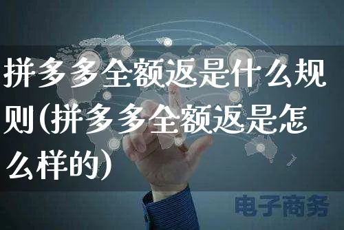 拼多多全额返是什么规则(拼多多全额返是怎么样的)_https://www.czttao.com_拼多多电商_第1张