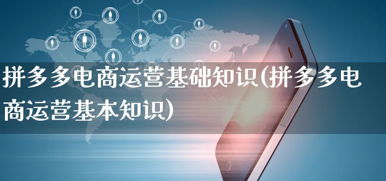 拼多多电商运营基础知识(拼多多电商运营基本知识)_https://www.czttao.com_京东电商_第1张