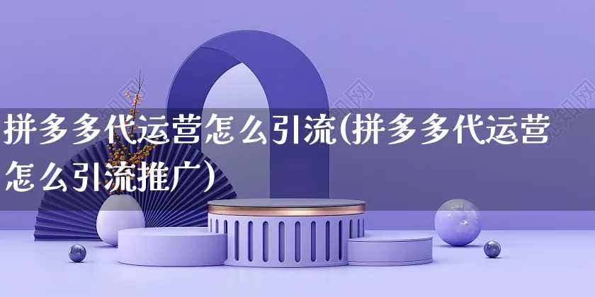 拼多多代运营怎么引流(拼多多代运营怎么引流推广)_https://www.czttao.com_拼多多电商_第1张