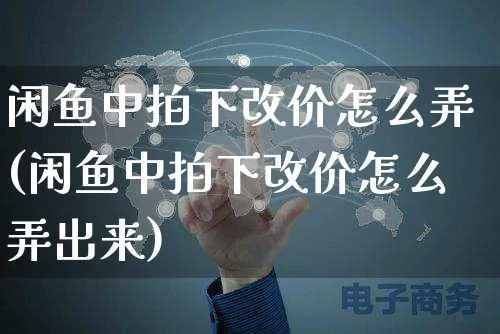 闲鱼中拍下改价怎么弄(闲鱼中拍下改价怎么弄出来)_https://www.czttao.com_闲鱼电商_第1张