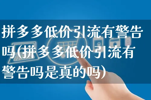 拼多多低价引流有警告吗(拼多多低价引流有警告吗是真的吗)_https://www.czttao.com_拼多多电商_第1张