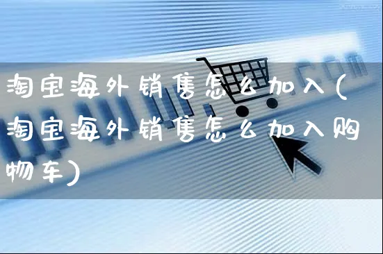 淘宝海外销售怎么加入(淘宝海外销售怎么加入购物车)_https://www.czttao.com_亚马逊电商_第1张