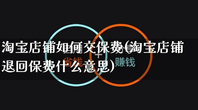 淘宝店铺如何交保费(淘宝店铺退回保费什么意思)_https://www.czttao.com_淘宝电商_第1张