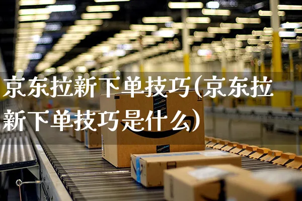 京东拉新下单技巧(京东拉新下单技巧是什么)_https://www.czttao.com_京东电商_第1张