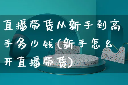 直播带货从新手到高手多少钱(新手怎么开直播带货)_https://www.czttao.com_店铺装修_第1张