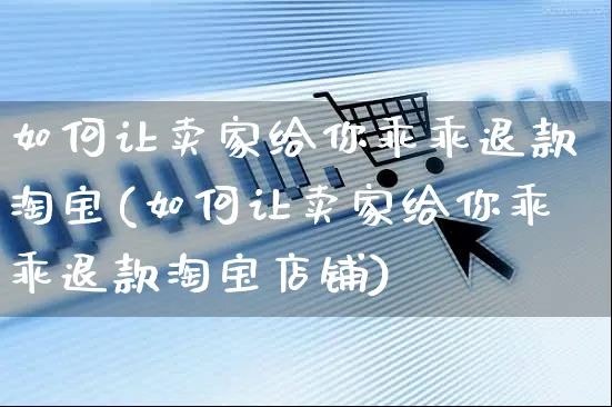 如何让卖家给你乖乖退款淘宝(如何让卖家给你乖乖退款淘宝店铺)_https://www.czttao.com_开店技巧_第1张