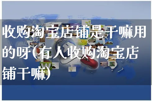 收购淘宝店铺是干嘛用的呀(有人收购淘宝店铺干嘛)_https://www.czttao.com_京东电商_第1张