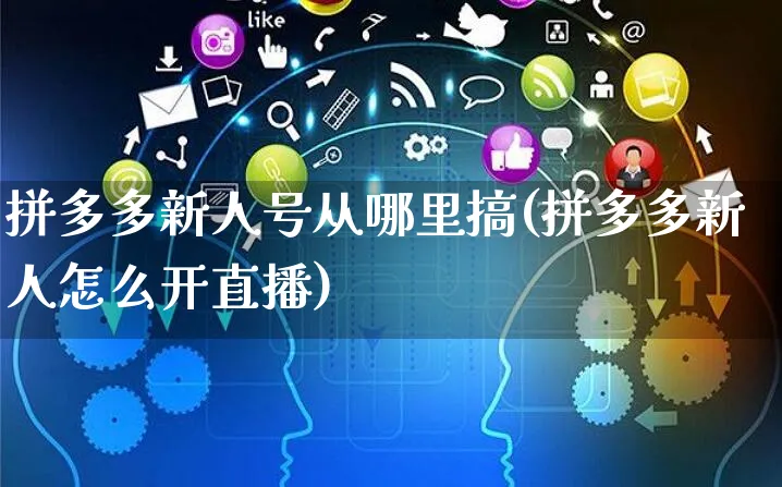 拼多多新人号从哪里搞(拼多多新人怎么开直播)_https://www.czttao.com_淘宝电商_第1张